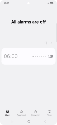 Press the set new alarm icon.