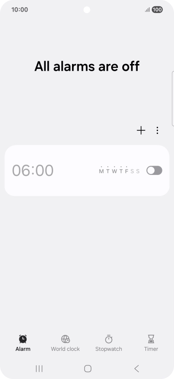 Press the set new alarm icon.