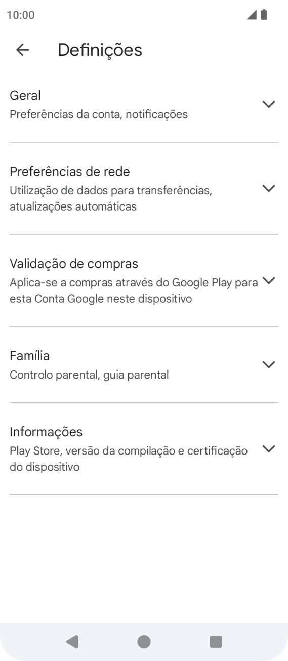 Prima Preferências de rede.