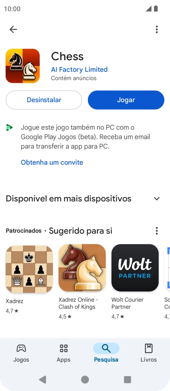 Prima a tecla de início para terminar e voltar ao ecrã inicial.