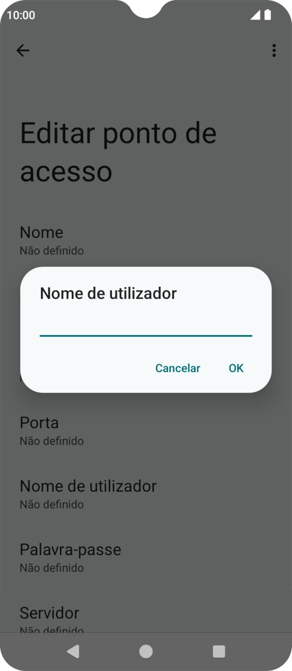 Introduza vodafone e prima OK.