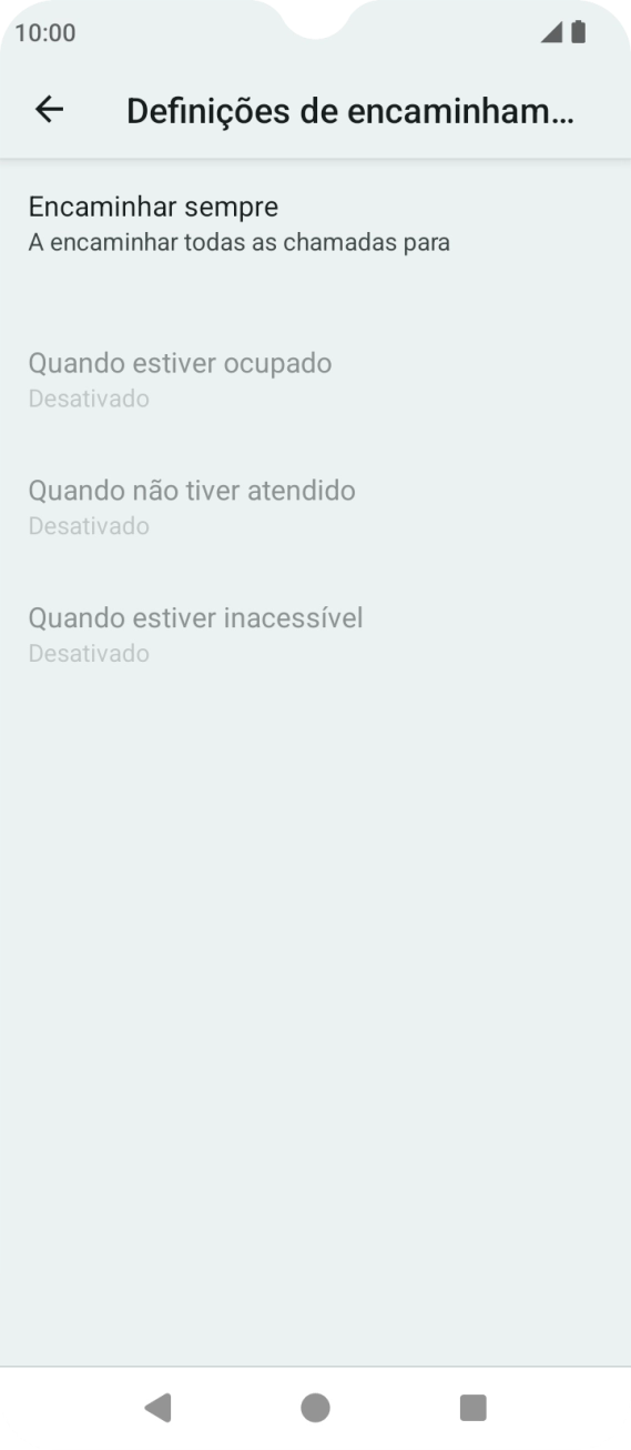 Prima o tipo de desvio pretendido.