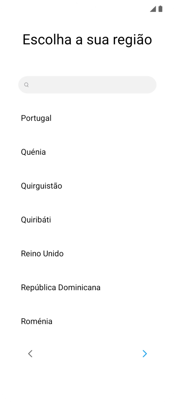 Prima a área ou país pretendido.