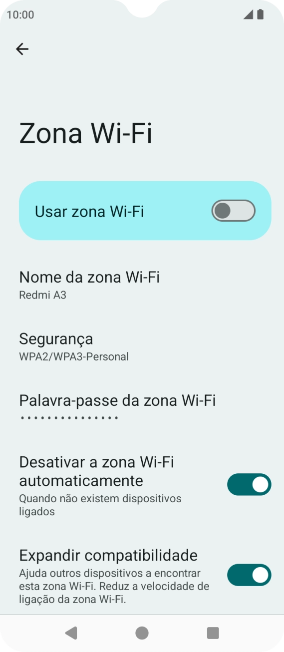 Prima Nome da zona Wi-Fi.