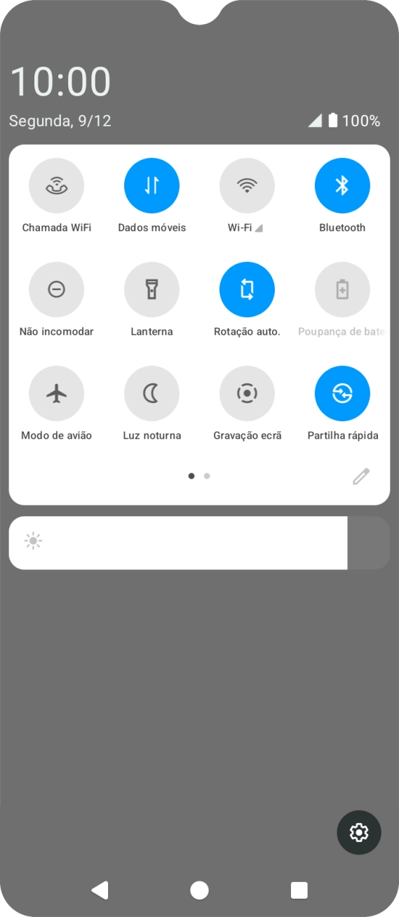Prima o ícone de definições.