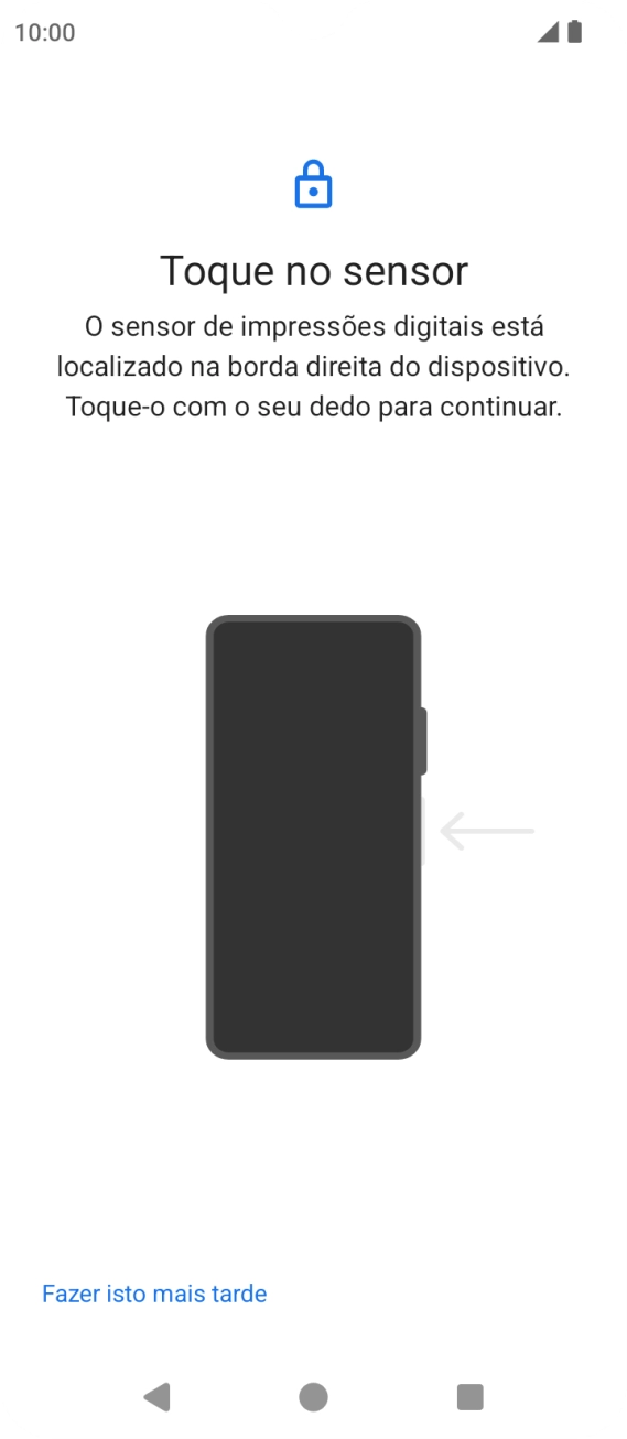 Siga as indicações no ecrã para definir a impressão digital como código de bloqueio.