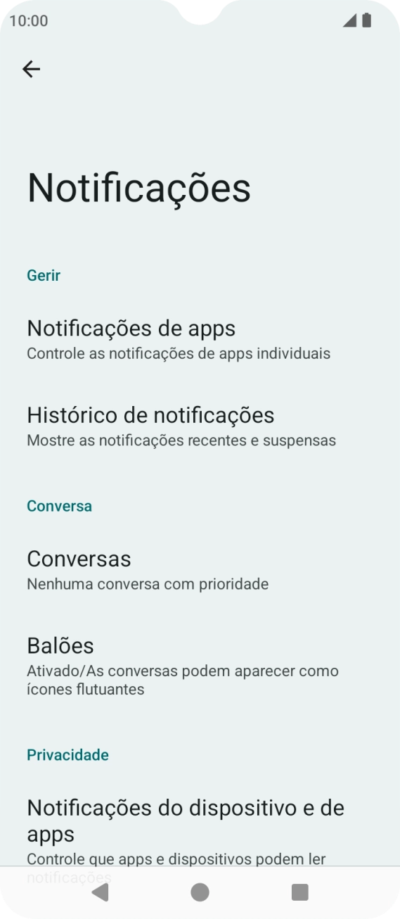 Prima Notificações de apps.