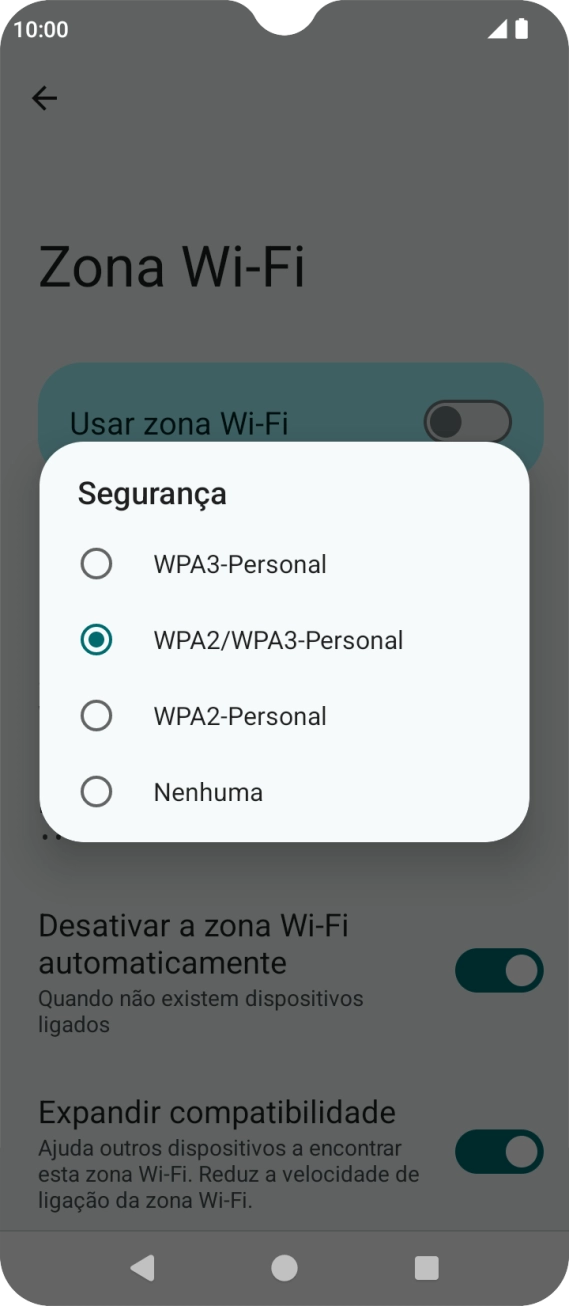 Prima WPA3-Personal para proteger o hotspot Wi-Fi com uma password.