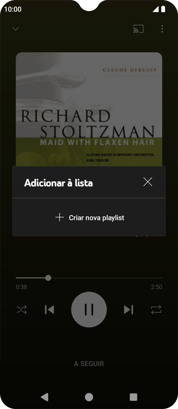 Prima Criar nova playlist.