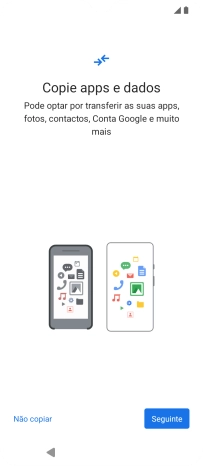 É possível transferir conteúdo de outro telefone quando o telefone for ativado antes da primeira utilização e quando o telefone tiver sido reiniciado. Quando esta imagem for mostrada no ecrã, o telefone está pronto para transferir conteúdo de outro telefone.