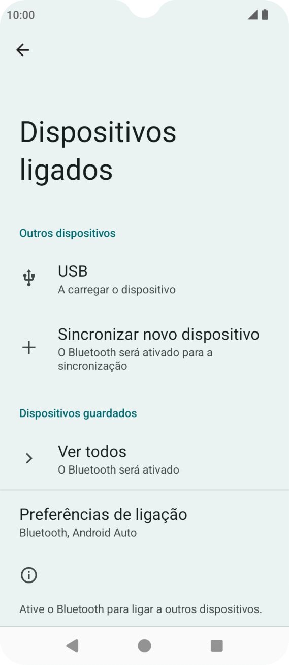 Prima Sincronizar novo dispositivo.