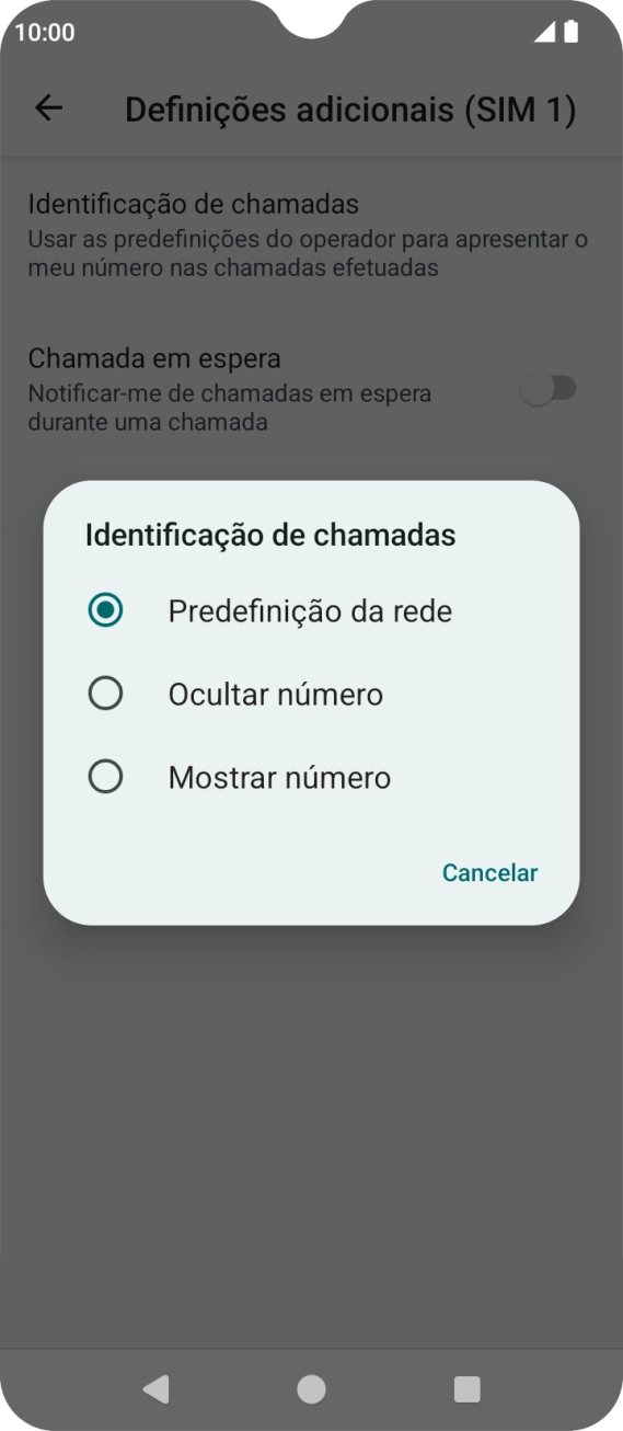 Prima Mostrar número para ativar a visualização do seu número.