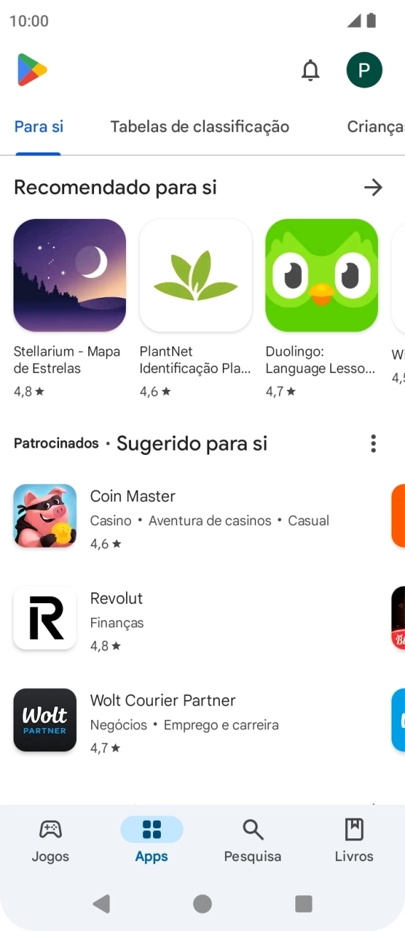 Prima o ícone de perfil.