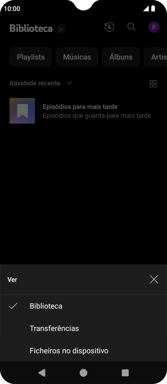 Prima a categoria pretendida e dirija-se ao ficheiro de música pretendido.