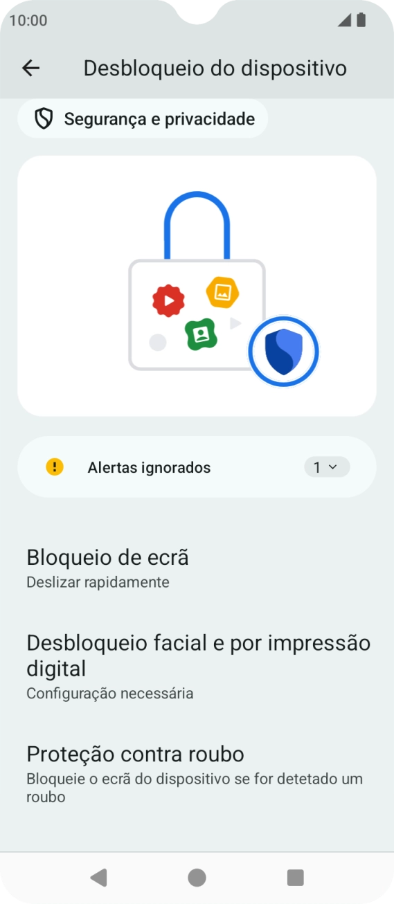 Prima Desbloqueio facial e por impressão digital.
