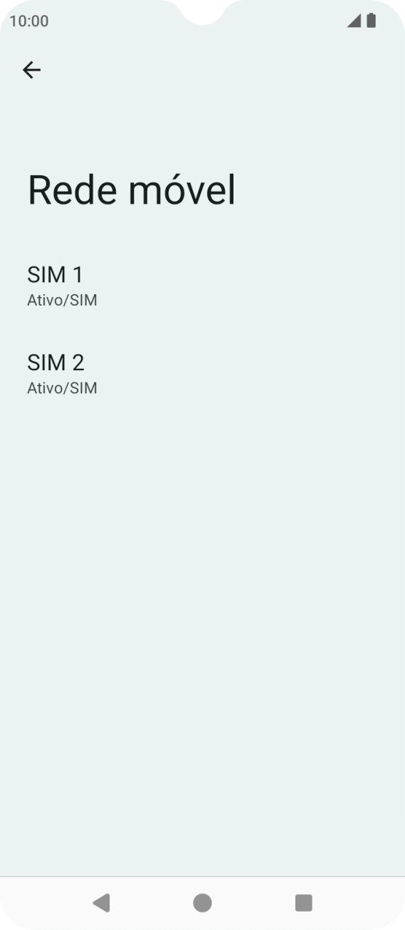 Prima o nome do cartão SIM.