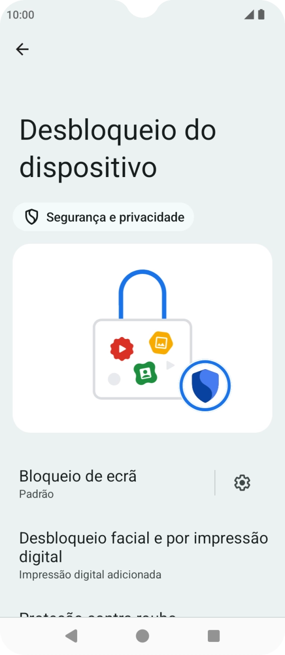 Prima Bloqueio de ecrã e introduza o código adicional de bloqueio do telefone que criou anteriormente.
