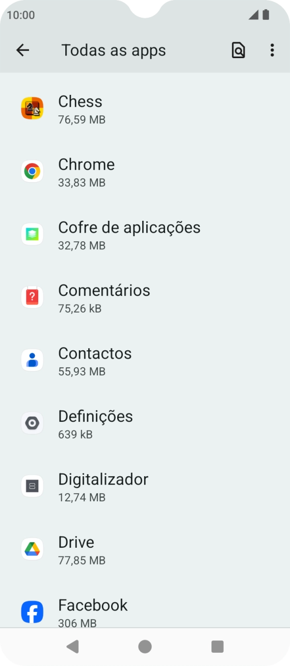 Prima a app pretendida.