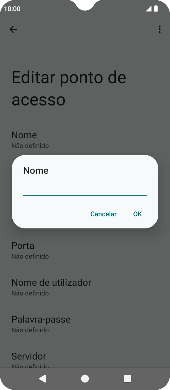 Introduza Vodafone Internet e prima OK.