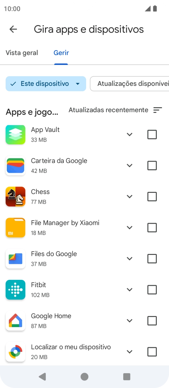 Prima a app pretendida.