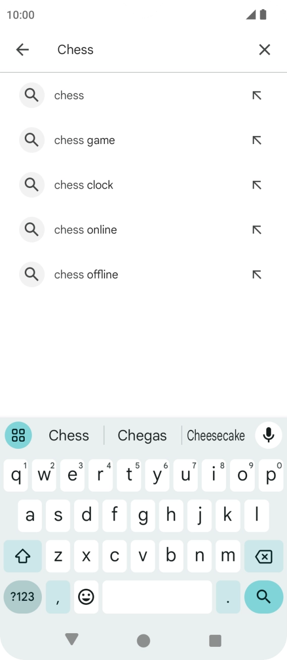 Introduza o nome ou categoria da app pretendida e prima o ícone para pesquisar.