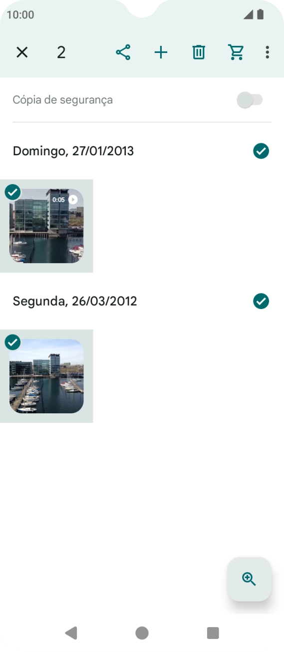 Prima o ícone para partilhar.