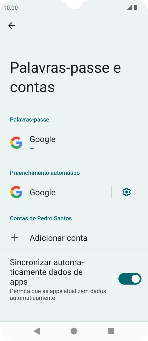 Prima Adicionar conta.