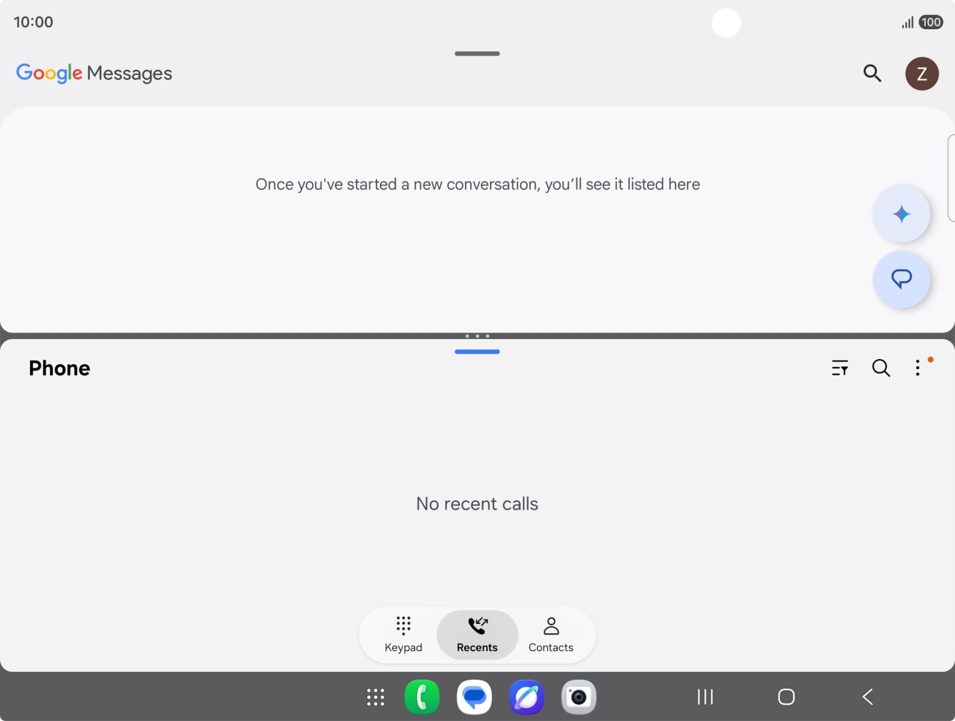 The applications are now shown in split screen view and you can use both applications at the same time.