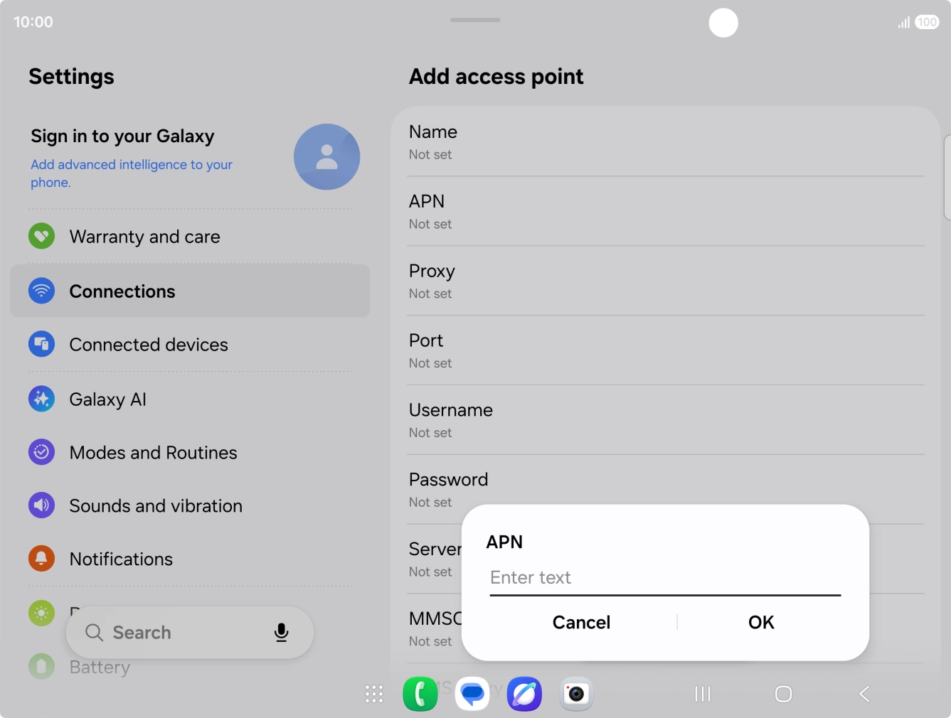 Key in mobile.o2.co.uk and press OK.