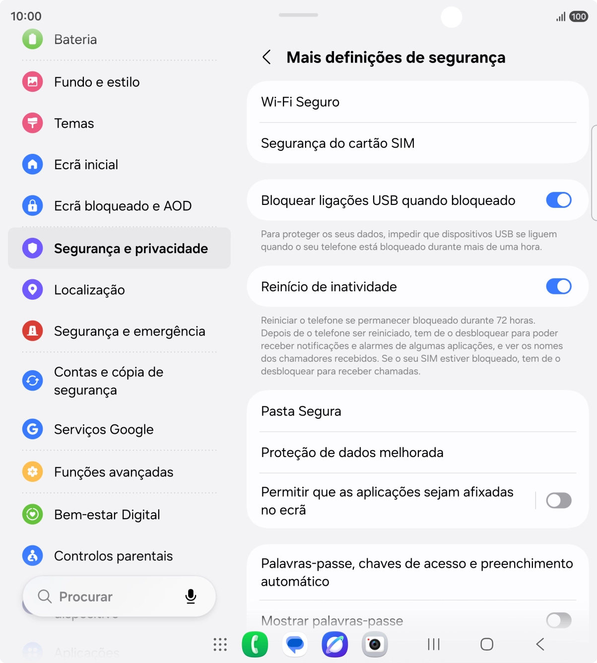 Prima Segurança do cartão SIM.
