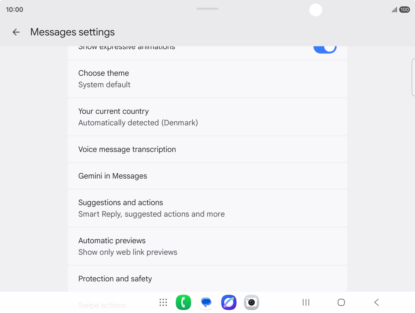 Press Gemini in Messages.