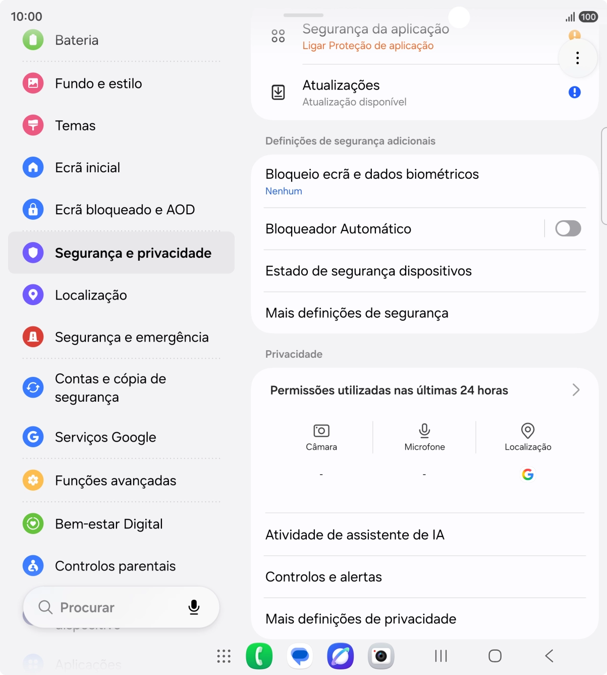 Prima Mais definições de segurança.
