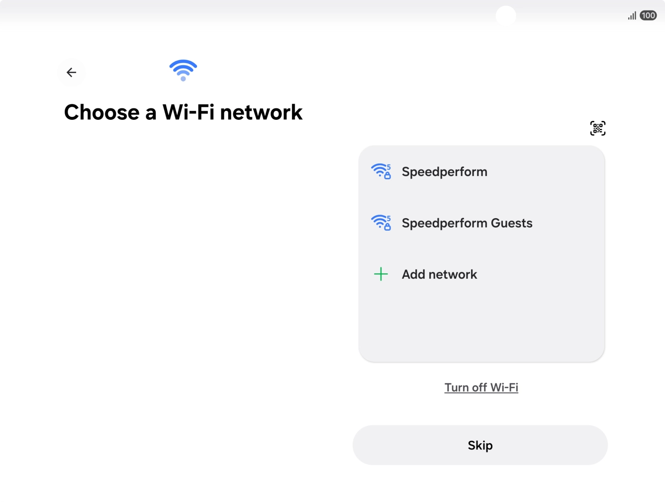 Press the required WiFi network.