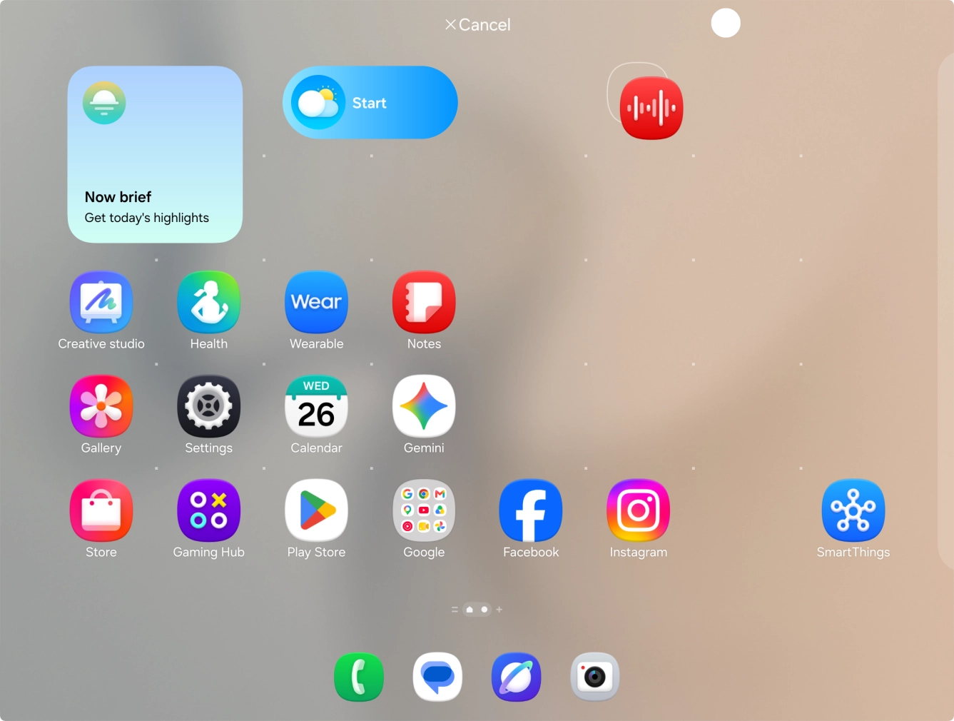 Drag the app icon to the required position on the home screen.