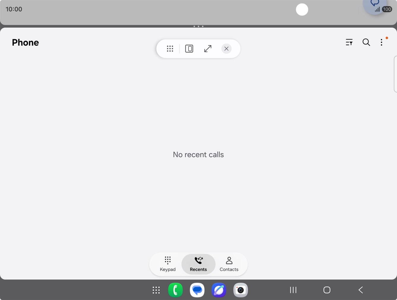 Press the end icon.