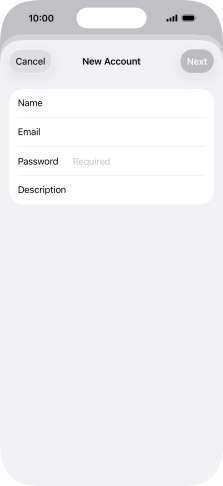 Press Password and key in the password for your email account. Press Password and key in the password for your email account.