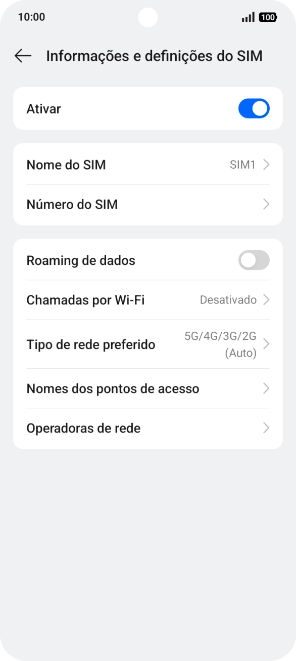 Prima Nomes dos pontos de acesso.