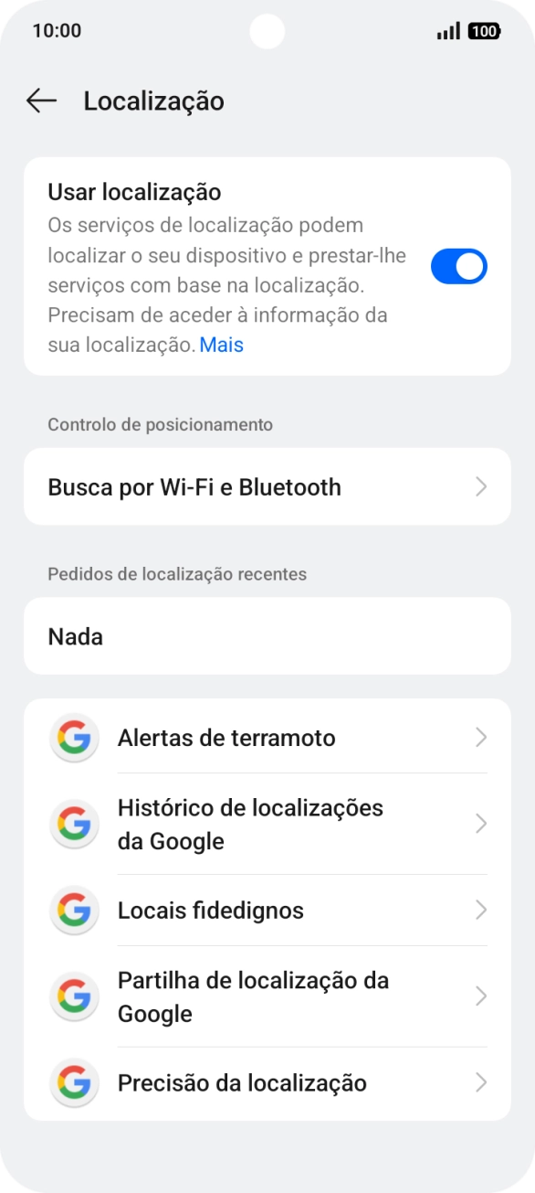 Prima Precisão da localização.