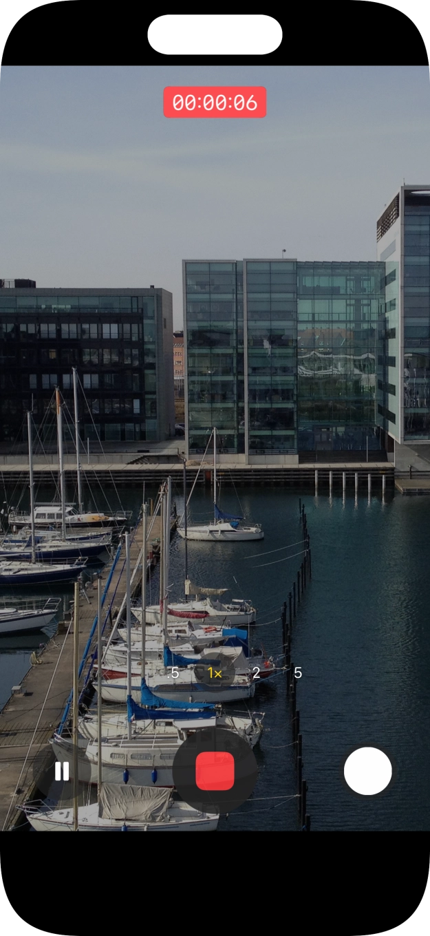 Press the stop icon to stop the recording.