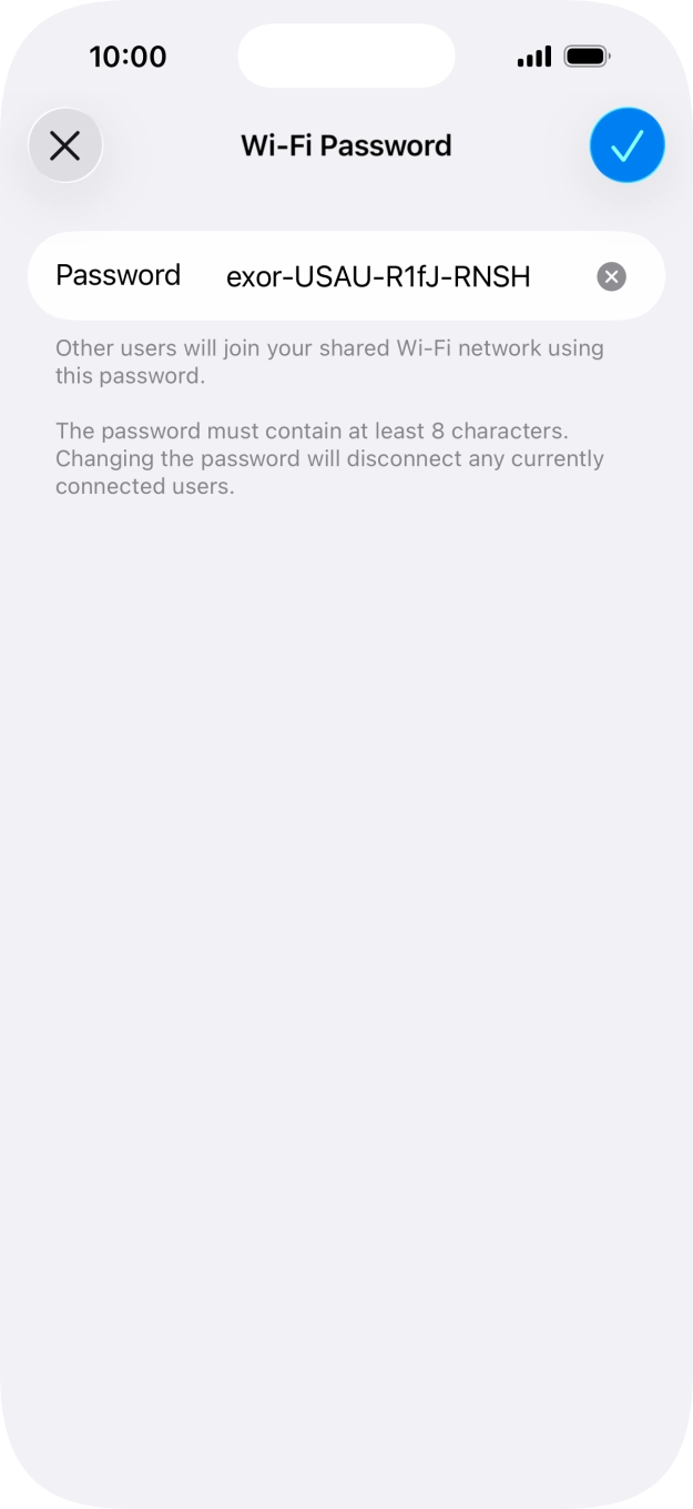 Press the confirm icon.