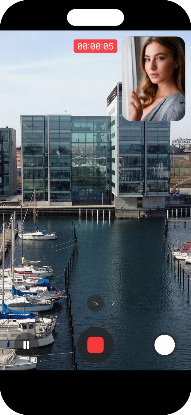 Press the stop icon to stop the recording.