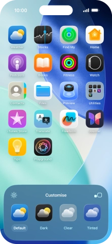 Press the required setting to select the size of app icons on the home screen.