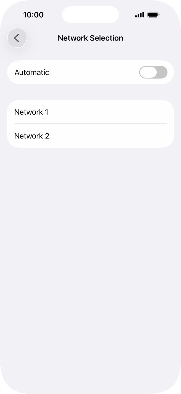 If you turn off the function, press the required network.
