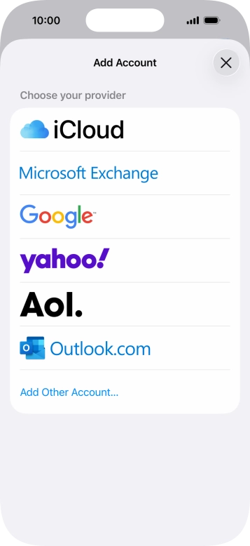 Press Add Other Account.... Press Add Other Account....