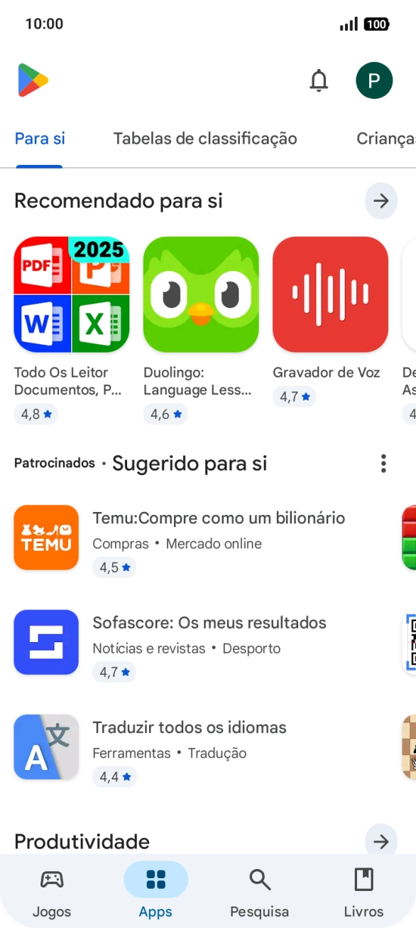 Prima o ícone de perfil.