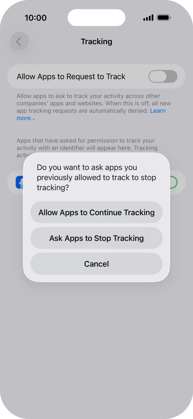 If you turn off the function, press the required setting.