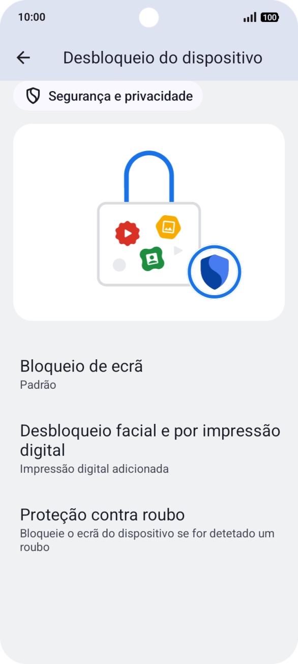 Prima Bloqueio de ecrã e introduza o código adicional de bloqueio do telefone que criou anteriormente.