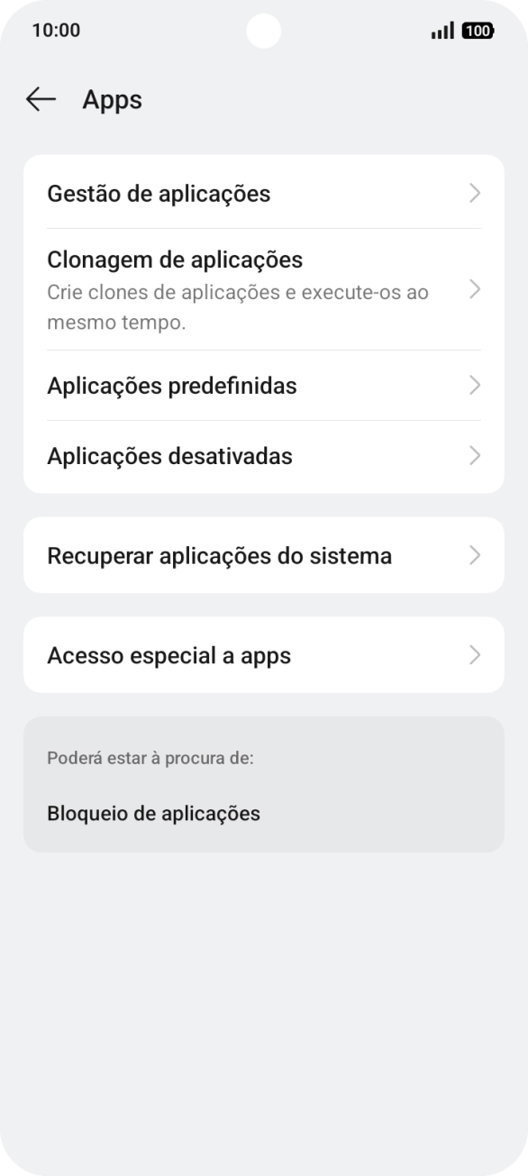 Prima Gestão de aplicações.