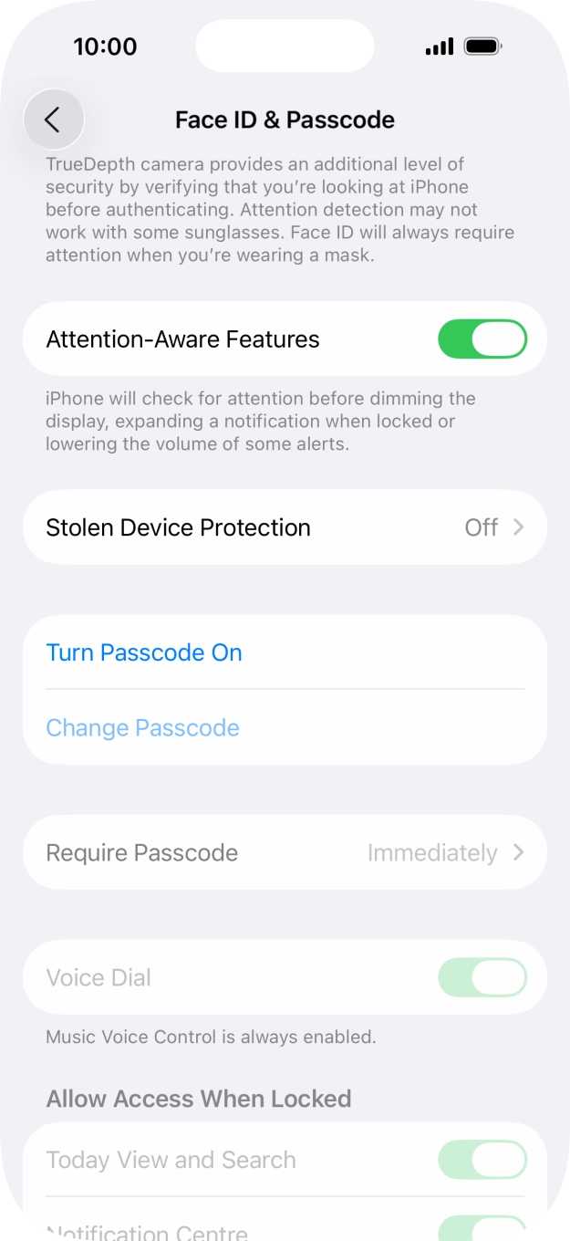 Press Turn Passcode On and key in a lock code of your own choice twice. Press Turn Passcode On and key in a lock code of your own choice twice.