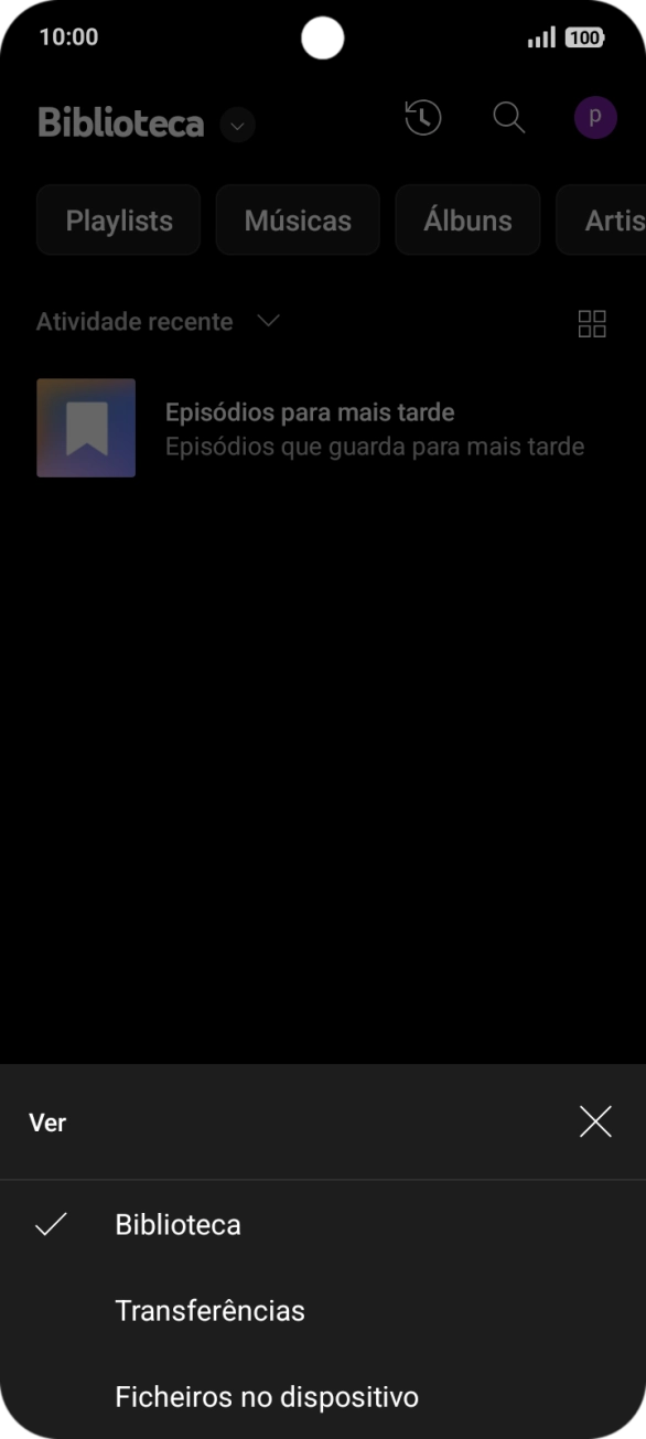 Prima a categoria pretendida e dirija-se ao ficheiro de música pretendido.